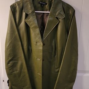 Like New!Olive Green Leather Jacket